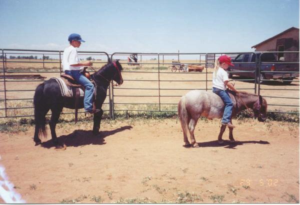 You can do a lot with ponies if you have small enough and talented enough kids helping. Chance on Midnight and Kelsea on Red.