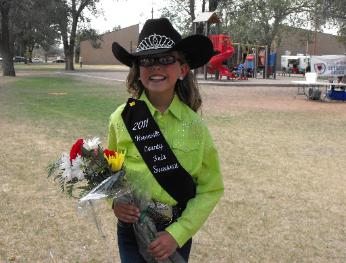 She took regular lessons with her horse and won the title of Roosevelt County Fair Sweetheart.