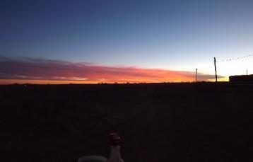 The western sky.