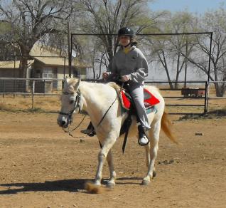 Ana enjoying a ride on Teefa during her sister Mackenzie's lesson March 09